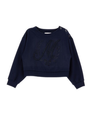 Rundhals-Sweatshirt mit Stickerei