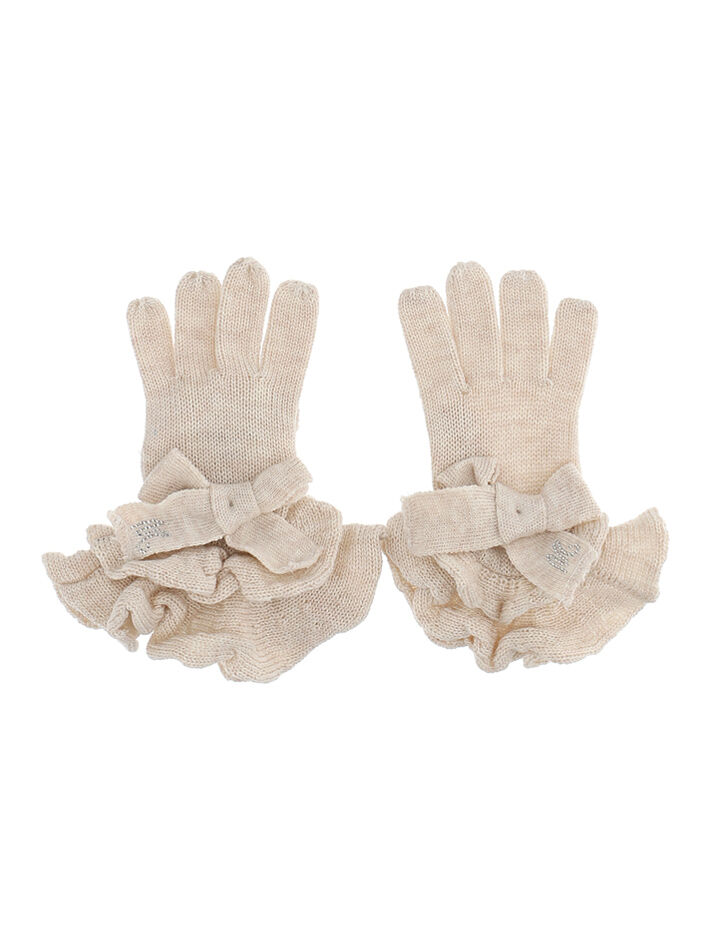 Wool gloves with pearls Monnalisa Girls Accessories Gloves 
