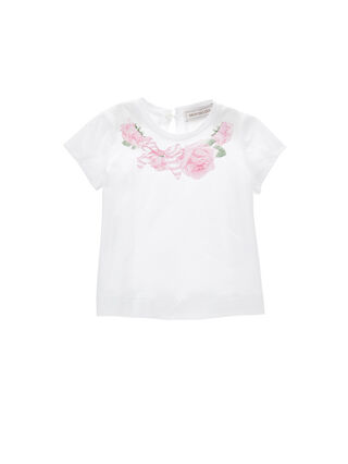 T-shirt with rose necklace