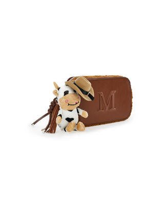 Plush cow shoulder bag
