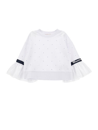 Closed sweatshirt with ruffles