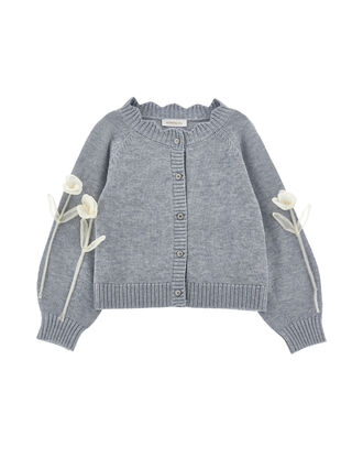 Кардиган с цветочной интарсией