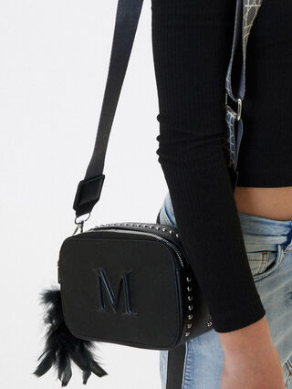 Iconic logo and feathers bag