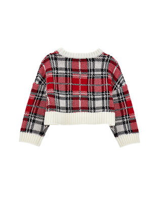 Tartan wool blend cardigan