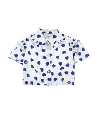 Heart Print Poplin Shirt