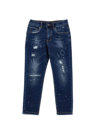 Vintage-effect denim jeans