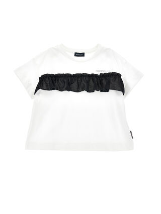 T-shirt with tulle trim
