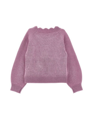 Sweater with tulle tulips