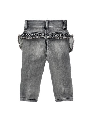 Cargo denim jeans with trim