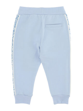 Plush cotton pants with speckled stripes