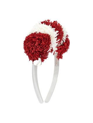 Straw pom pom headband