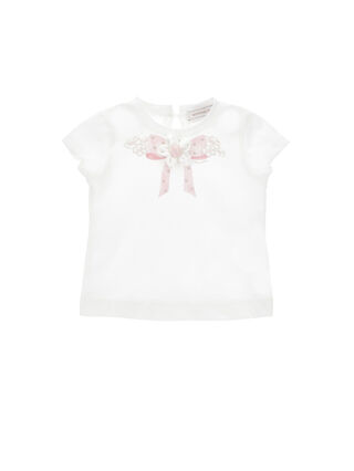 T-Shirt with Bow and Flower