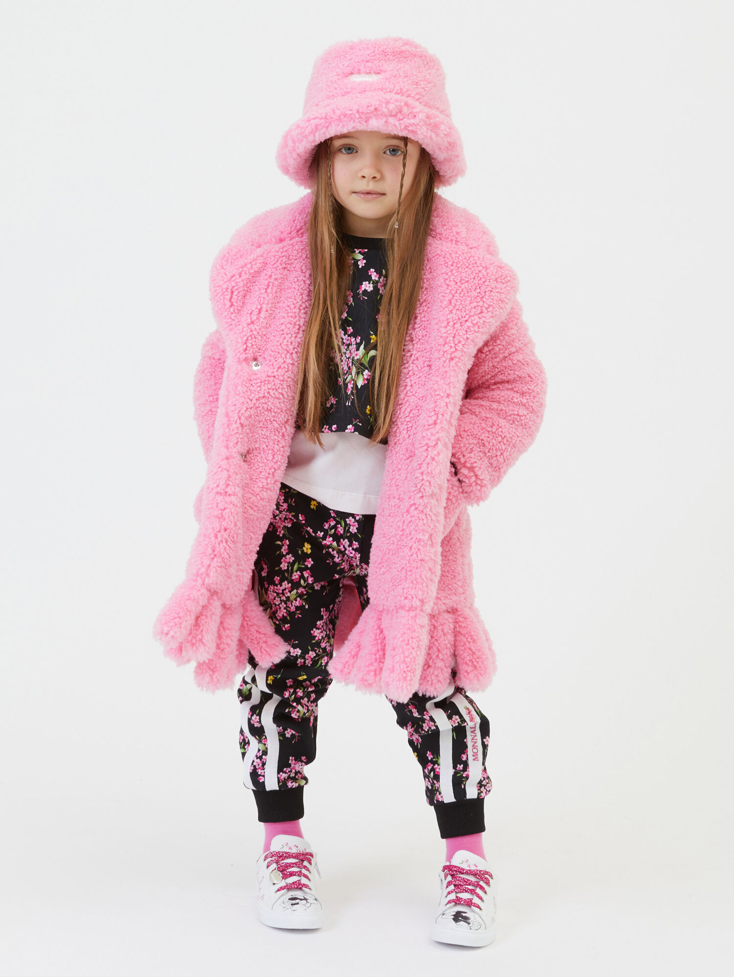 Plush coat with fringes girl Monnalisa United States