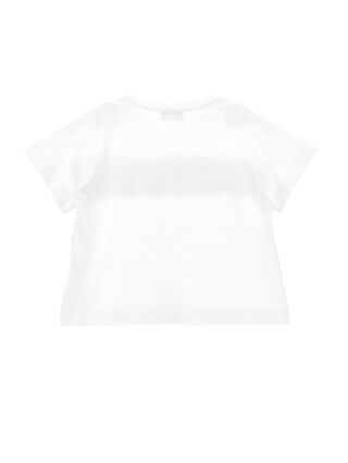 T-shirt with tulle trim