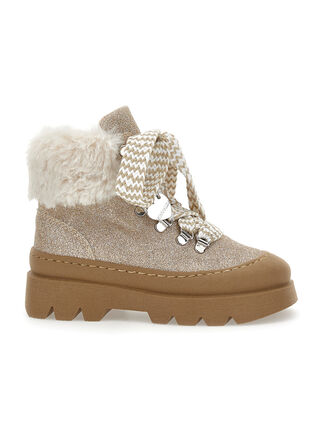 Ботинки с блестками с подкладкой из овчины