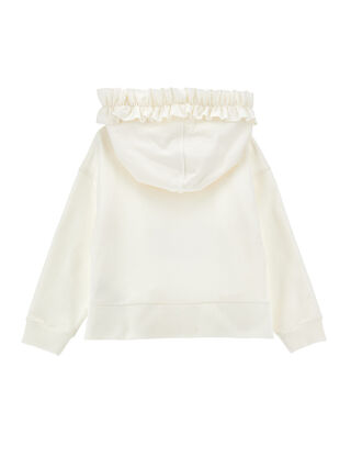 Худи из хлопка с рюшами и стразами