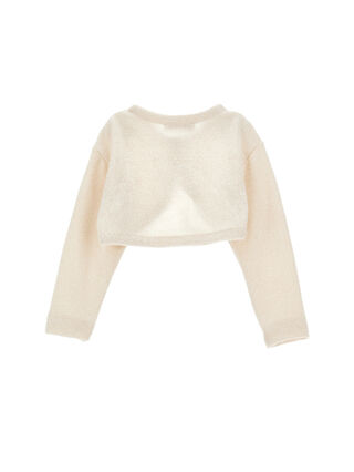 Merino lurex wraparound cardigan