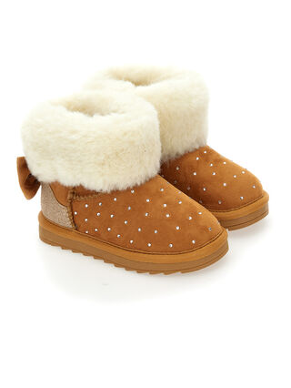 Rhinestone suede ankle boots