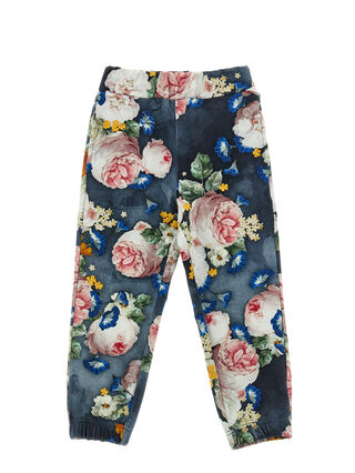 Rose print fleece joggers