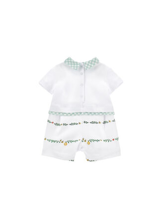 Two-tone romper with collar