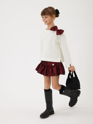 Jupe pantalon jacquard pied-de-poule