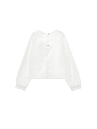 Blouse with 3D rose poplin