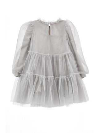 Платье из гладкого тюля с оборками