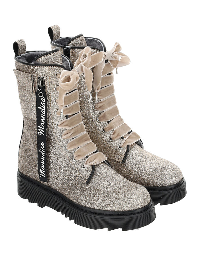 shearling combat boots