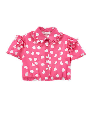 Heart Print Poplin Shirt