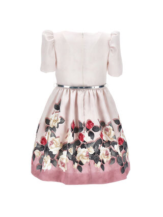 Mikado dress with rose print