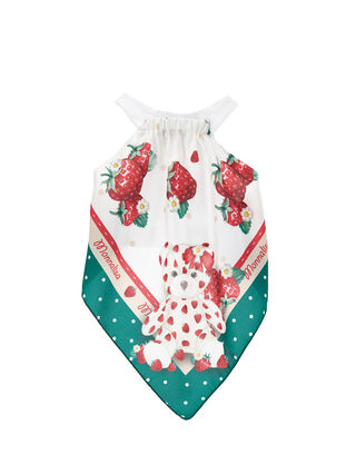 Атласный топ с принтом