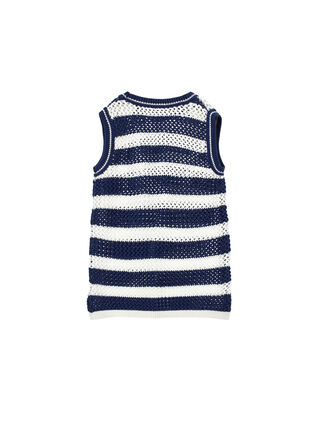 Striped cotton beach cover-up