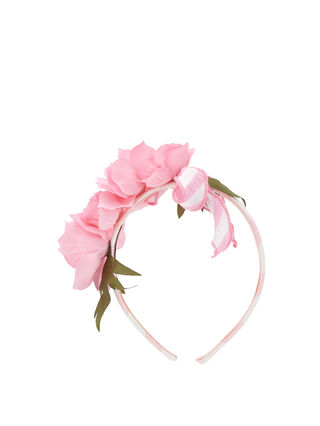 Bandeau rose avec noeud rayé