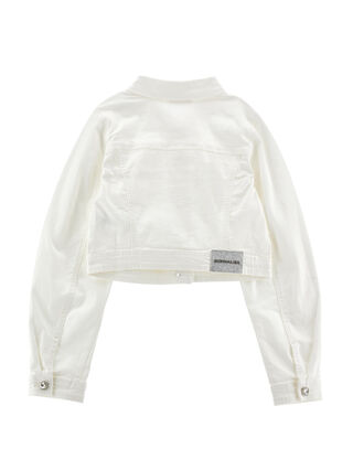 Denim jacket with jewel buttons