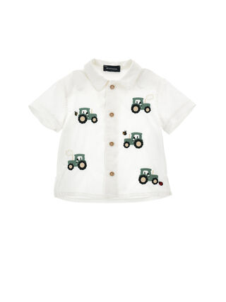Poplin shirt with embroidery