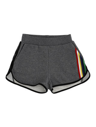 Sweatpant shorts with side stripes