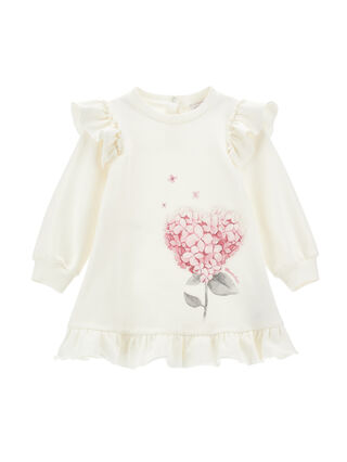 Sweatshirt dress with trim