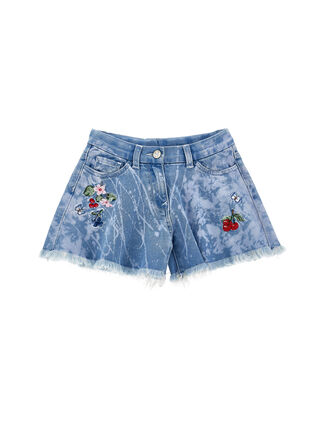 Jeans shorts with rhinestones