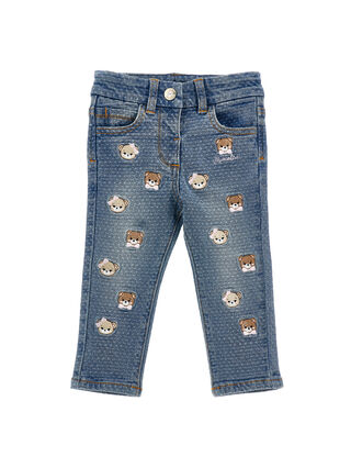 Teddy bear jacquard denim