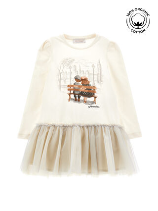 Kleid aus Biobaumwolle mit Tüll