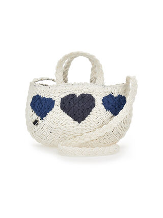 Straw bag with hearts