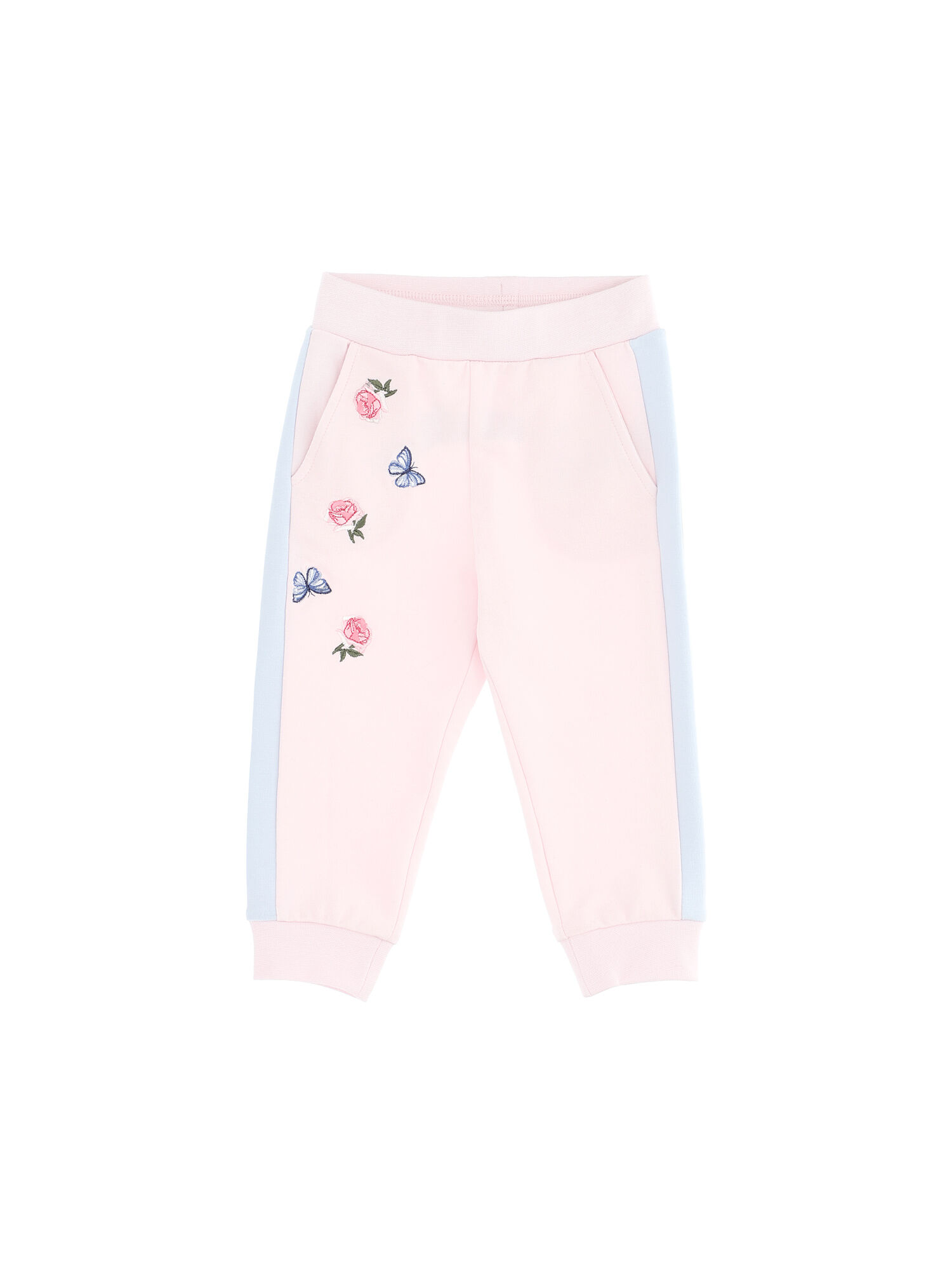 Monnalisa Bambina Abbigliamento Pantaloni e jeans Pantaloni Joggers Jogger felpa ricamo rose 