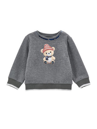 Sudadera cerrada con osito