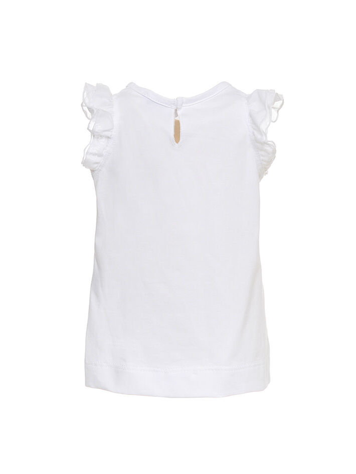 Monnalisa Bambina Abbigliamento Top e t-shirt T-shirt T-shirt senza maniche T-shirt con stampa sea gale sul retro 