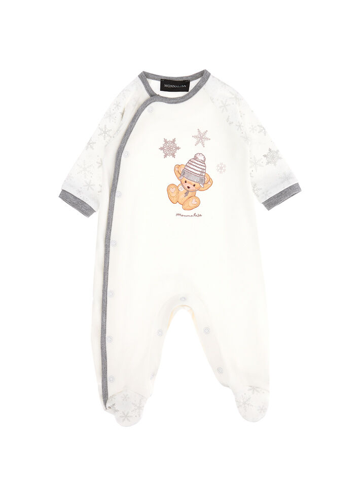 Tutina neonato cotone bicolor Monnalisa Bambino Abbigliamento Completi Body e tutine 