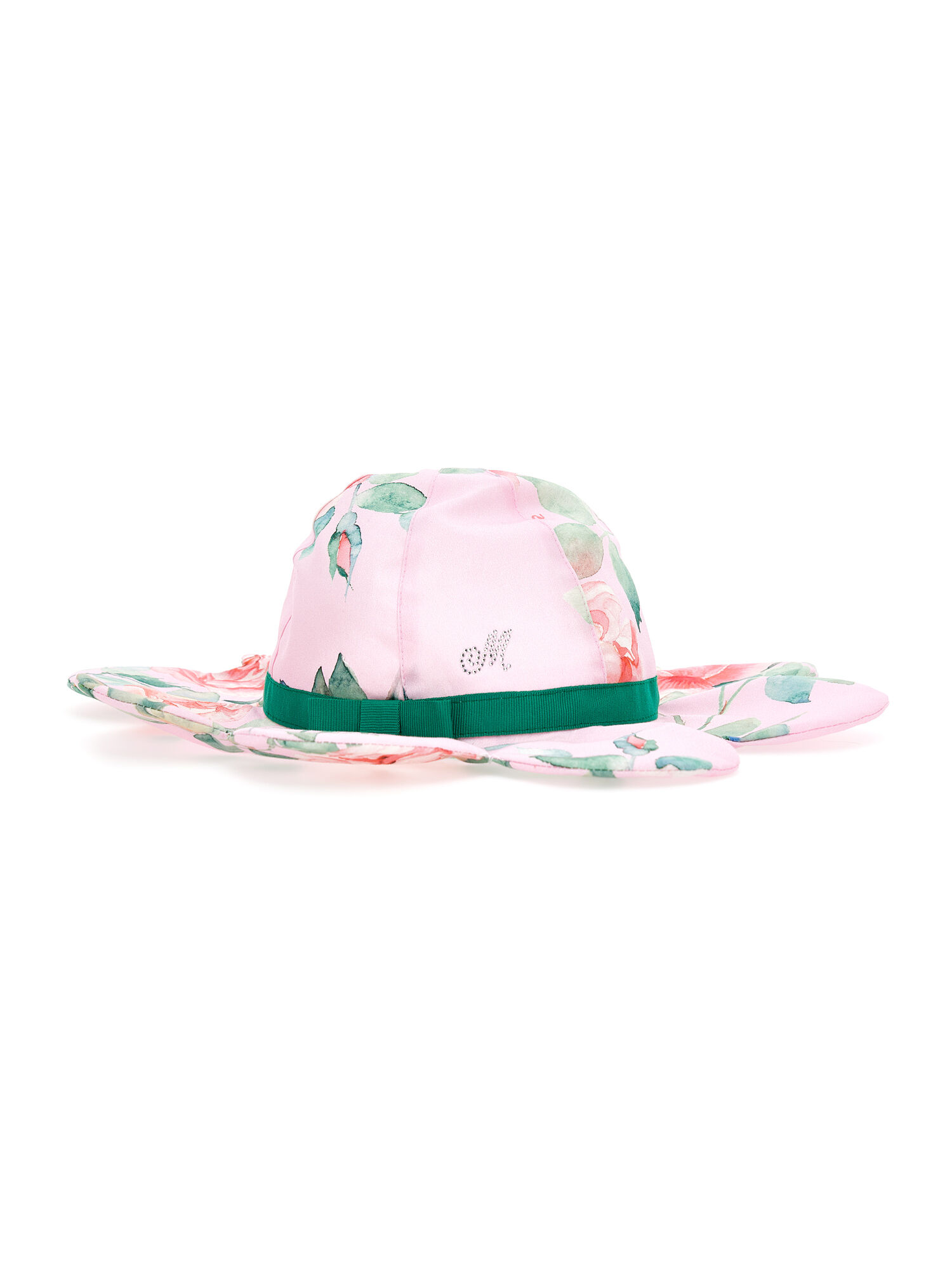 Monnalisa Girls Accessories Headwear Hats Roses poplin hat 