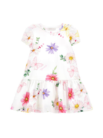 películas emprender Bendecir Vestido en algodón de talle baja niña | Monnalisa España