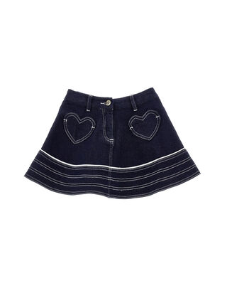 Jeans skirt with heart pockets