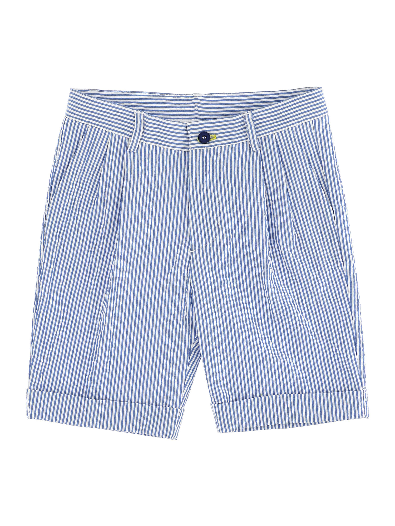 Cotton seersucker turn-up Bermuda shorts Monnalisa Boys Clothing Shorts Bermudas 