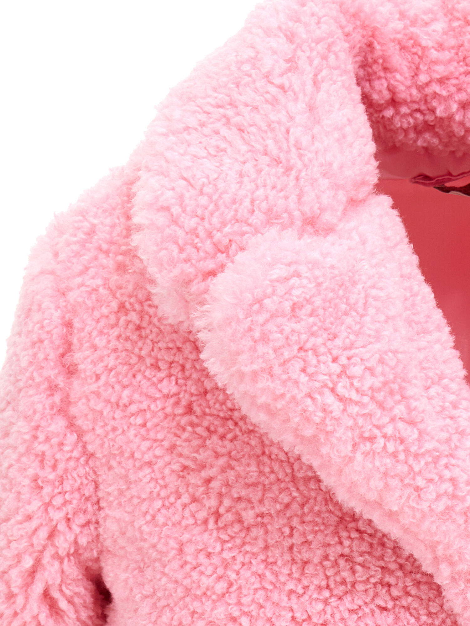 Pink plush coat cheap